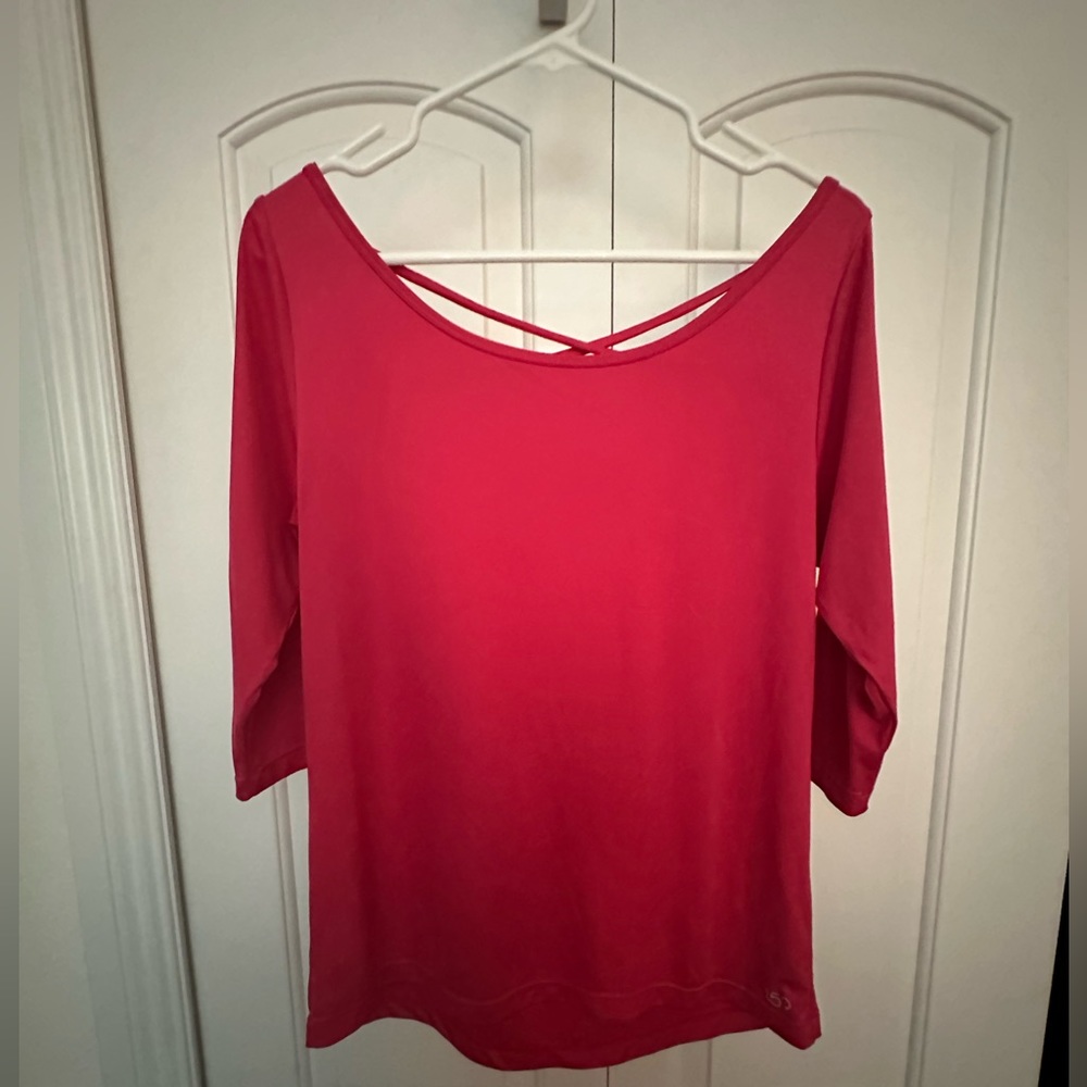 Bright pink splits 59 strappy back top